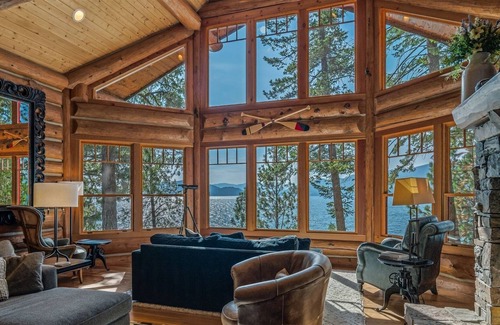 Sandpoint House | Waterfront Luxe Log Home | 6 Bed, 4 Bath
