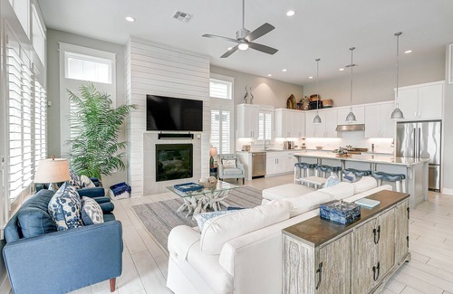 Rockport House | Waterfront paradise with private pool, dock, poolside TV & multi-TV game room