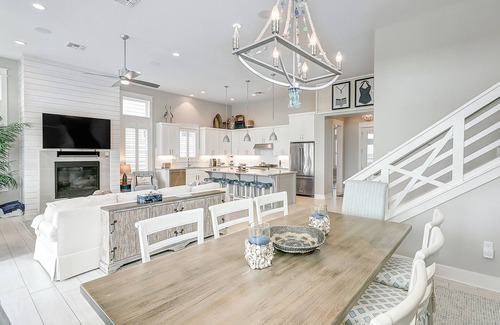Rockport House | Waterfront paradise with private pool, dock, poolside TV & multi-TV game room
