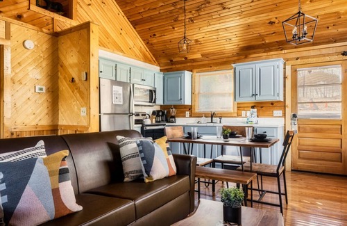 Gatlinburg - Pigeon Forge Cabin | Waterfront Retreat Overlooking Pond-6 mi 2PKWY Private Dock Arcade Record Player
