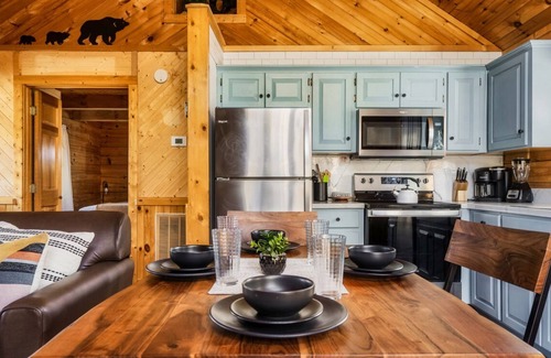 Gatlinburg - Pigeon Forge Cabin | Waterfront Retreat Overlooking Pond-6 mi 2PKWY Private Dock Arcade Record Player