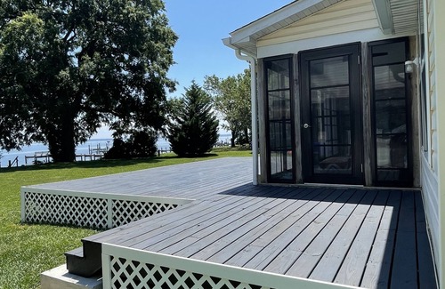 Rock Point House | Waterfront River View Home with pier and beach!