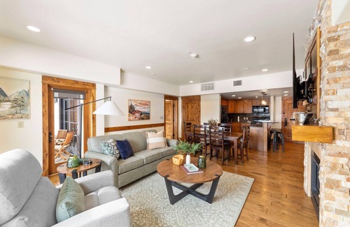 Tamarack Condo | Welcoming Condo|Fireplace and Patio