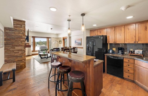 Tamarack Condo | Welcoming Condo|Fireplace and Patio