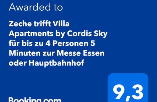 Ruettenscheid Apartment | Zeche trifft Villa Apartments by Cordis Sky für bis zu 4 Personen 5 Minuten zur Messe Essen oder Hauptbahnhof