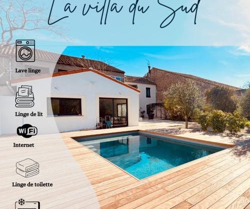À 1min d'une base nautique Maison spacieuse avec piscine