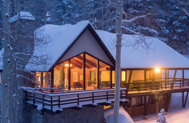 1.5 acres of seclusion, ski in out from deck.