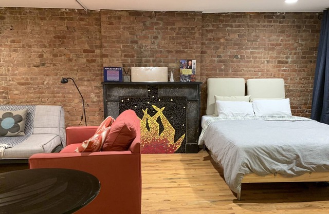 2 bedrooms created w/ heavy curtains by BAM, a cultural district w/private yard