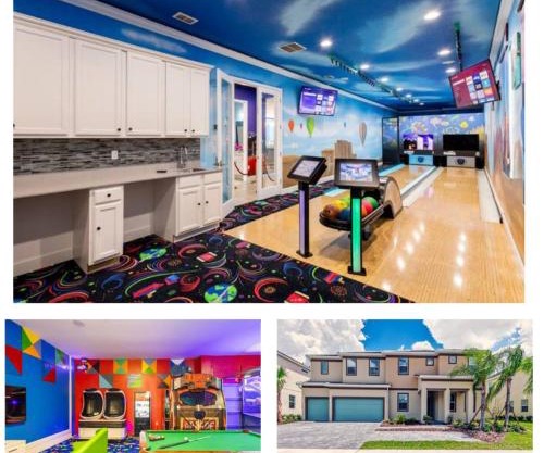 2421-14-RD- Sports themed Home with Bowling Alley