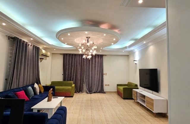 3-bedroom apartment beach front with sea view in charming Hurghada with AC,WiFi