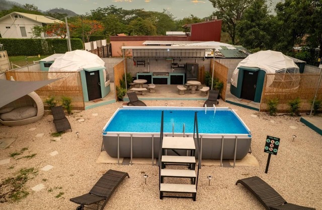 4 Charming Glamping Domes w/AC, WiFi near beautiful Guanacaste beaches w/Pool