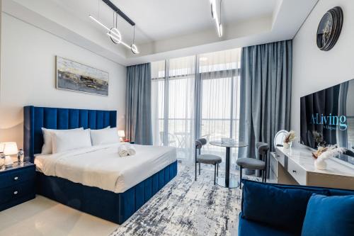 A Living - Luxury Studio Apartment in Aykon City Canal Views, Business bay