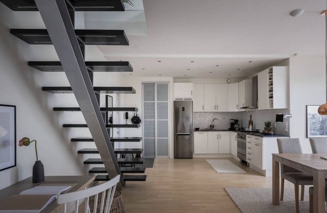 A top floor duplex with city views and chimney