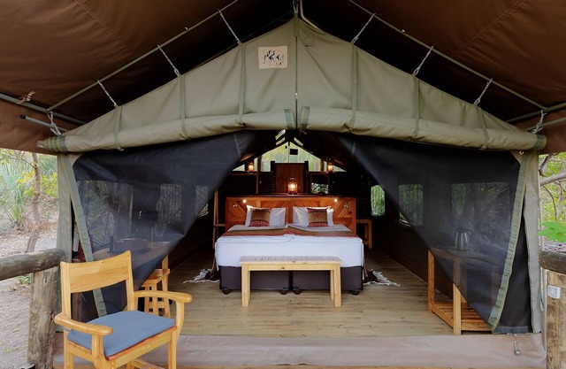 Amazing view on the river from your tent to the Okavango Delta