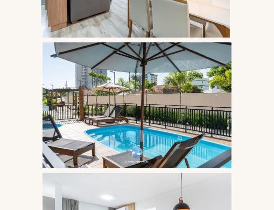Apartamento 150m da PRAIA com SACADA, WI-FI AR CONDICIONADO, PISCINA, PORTARIA 24h, PLAYGROUND e vaga de GARAGEM