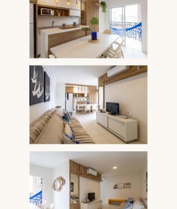 Apartamento com VISTA MAR, Ar-condicionado, Wi-Fi Condomínio com PISCINA, quadra de esportes Playground infantil a 15 minutos do Beto Carreiro