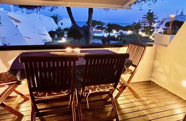 Apartment with great Sea Views and Community Swimming Pool and private parking.
