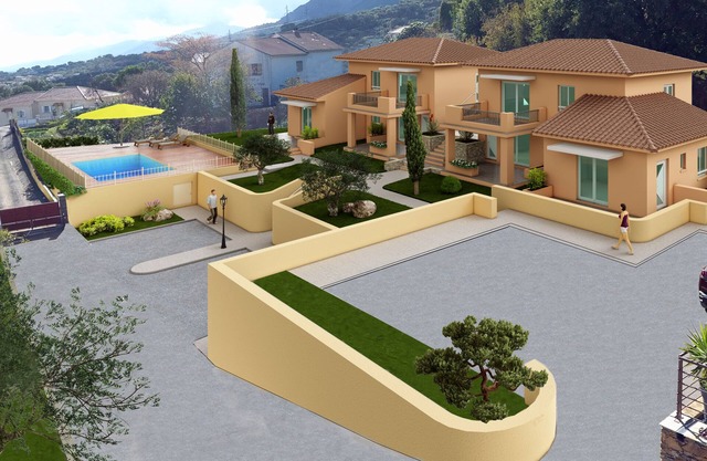 Apartment T3 en, piscine, Rez de jardin, vue mer, Corse, (2 Glits)