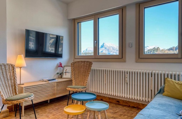 Appartement rénové, centre Megève, 1 chambre + cabine, proche télécabine, 5 pers. - FR-1-453-280