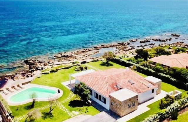 Beachfront villa with pool