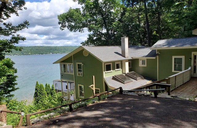Beautiful Ithaca Lake House with Spectacular Views, Private Beach & Docks