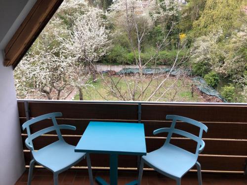 Blaues Zimmer, -keine Wohnung, keine Küche-mit grossem Balkon, Bad ist ein Traum, nur 50 Schritte zum Radweg am Main