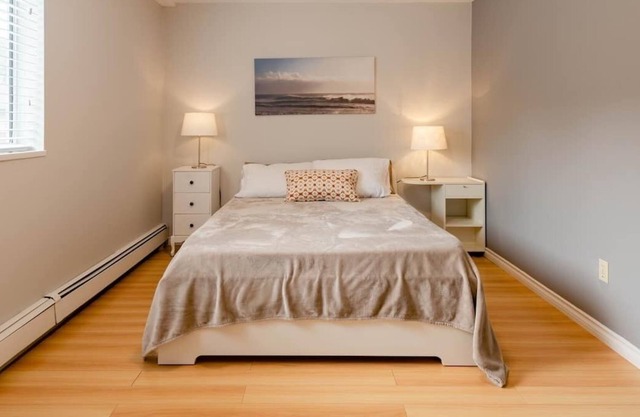Bright, spacious two bedroom garden suite near the park