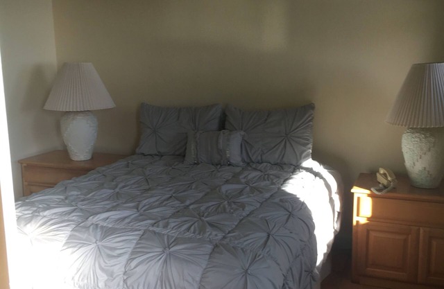 Bungalow 1 with large kitchen, outdoor private shower and 1/2 bath.