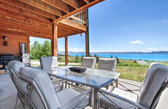 Cabin-style home with deck, patio, & amazing view - near Bear Lake