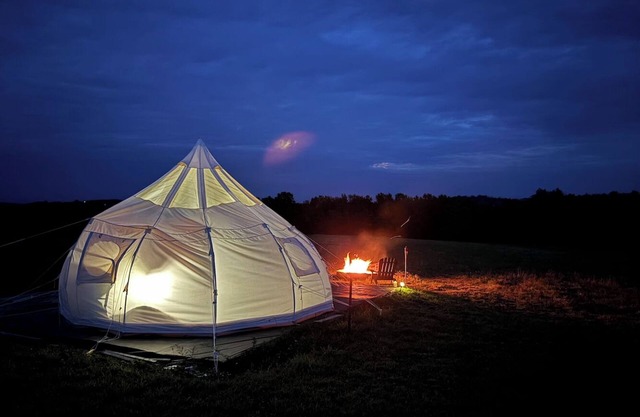 Camp Sly Fox Bell Tent With A Clear Ceiling. Sleep Under the Stars!