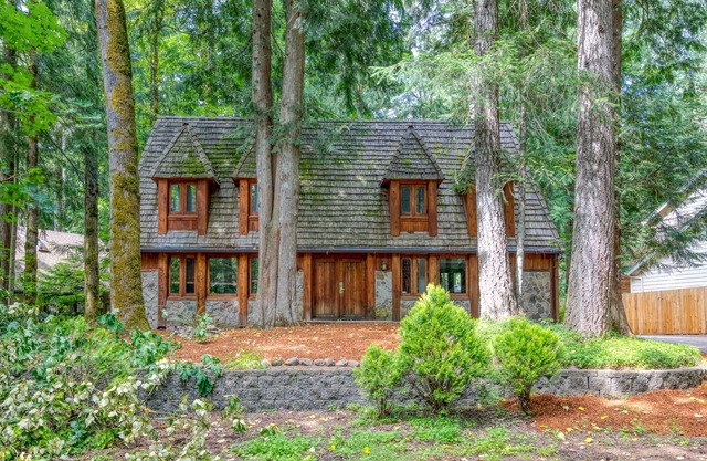 Charming Lodge-Style Home with Fireplace, Private Hot Tub, & Shared Pool Access