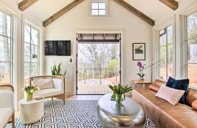Chic, Mountaintop Luxury Cottage + Hot Tub, Asheville, NC