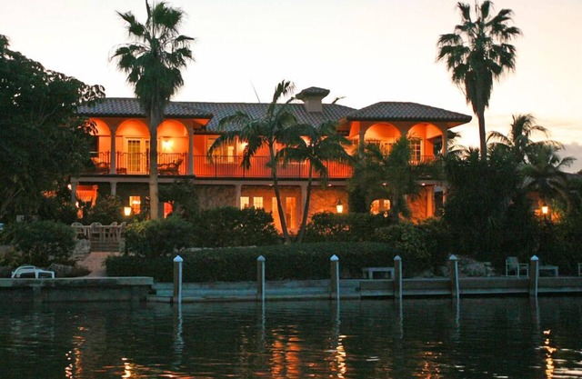 Classic Waterfront Estate in Beautiful Sombrero Beach - over 200' of dockspace .