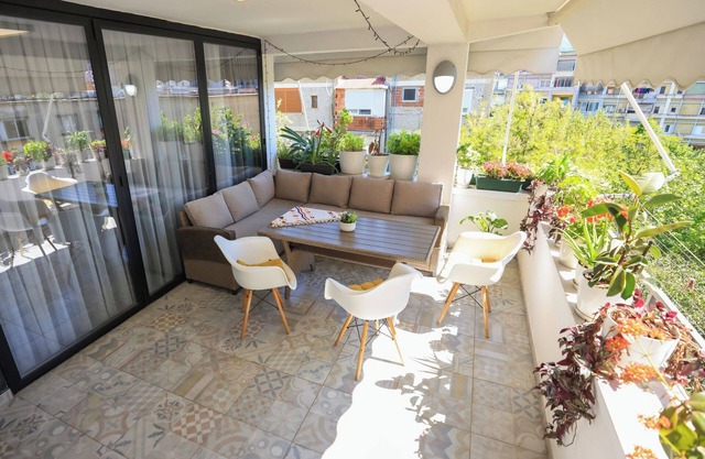 Colorful Oasis with Sunny Balcony