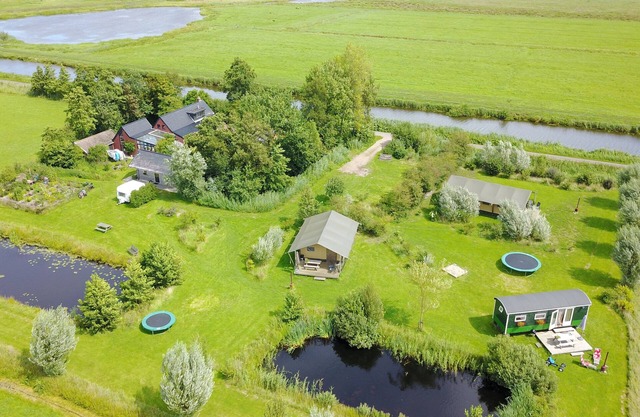 Comfortably furnished safari tent in the Dutch countryside