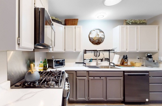 Contemporary hideaway with an updated kitchen, fast WiFi, & washer/dryer