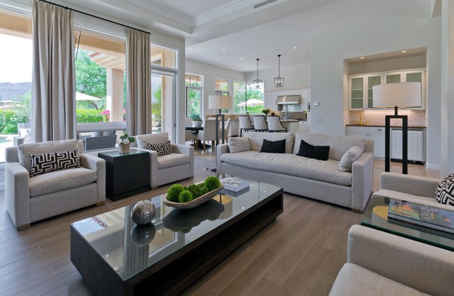 Contemporary PGA West Retreat on Greg Norman Course with west Mountain Views