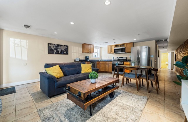 Cozy 2 bedroom/1.5 bathroom English basement townhome. Spacious, safe, and family-friendly with open kitchen, dining area, and crib. Easy access to shops, restaurants, and DC attractions.