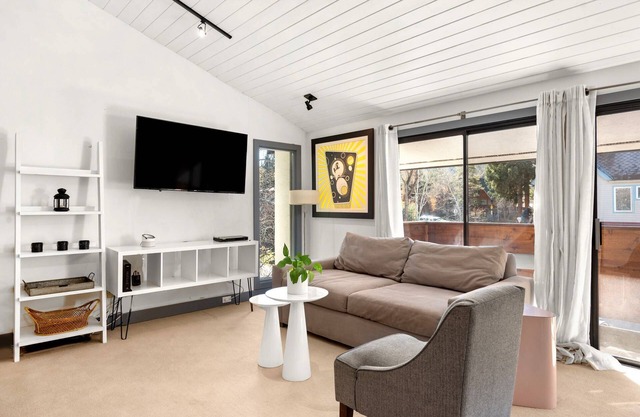 Cozy Aspen Studio Loft! Walk to Town & Shuttle, Balcony with Views, W/D, Wood-Burning FP