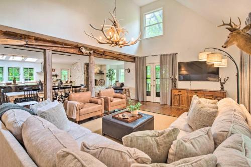 Deck with Fireplace Pet-Friendly Lake Lure Retreat