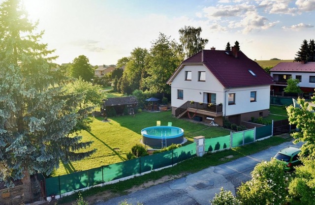 Detached villa in South Bohemia with outdoor pool in the fenced garden