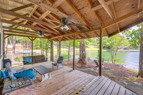 Dock and Stunning Views Forested Lake Martin Cabin!