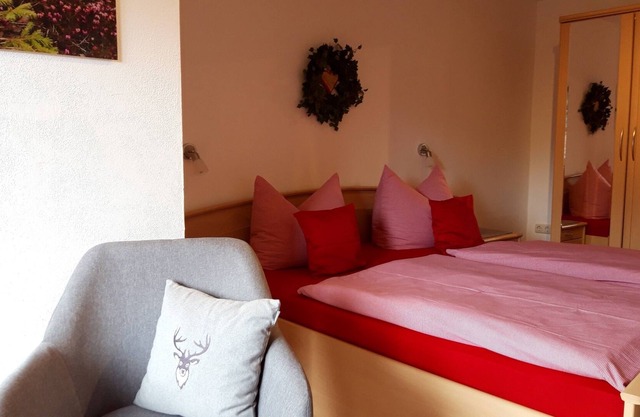 Double room no. 4, shower/toilet/balcony, TV, sitting area, non-smoking, upper floor