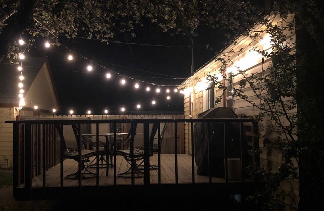 Downtown mid-century home with pet friendly, fenced yard. Sleeps 7