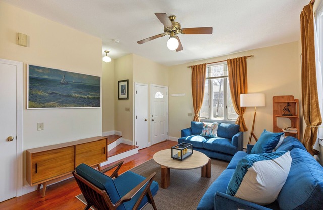 East End Midcentury 2-bedroom townhome Large back deck + short walk to Bay Beach