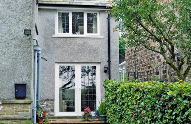 Entry via patio doors.