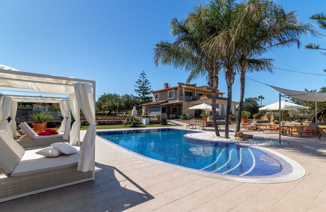 Es Garrover Es Velar with XXL pool, playground, volleyball, billiards, gym.