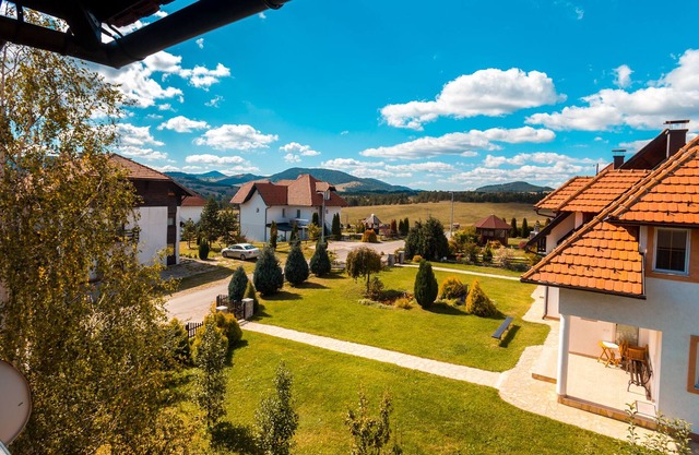 Ethno house with mountain view