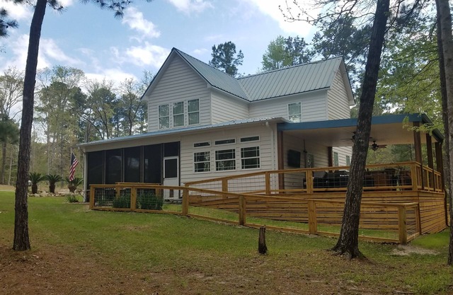 Excellent water views with water access to a sandy beach.