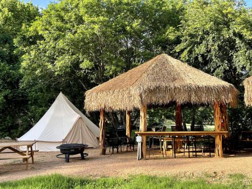 Exciting Family Vacation with Kayaks, Canoes, and More: Comfortable Bell Tent near New Braunfels, Texas